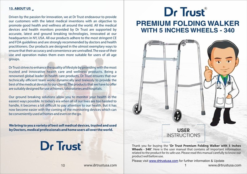 Dr. Trust Premium Folding Walker with 5 Inches Wheels -... User instructions