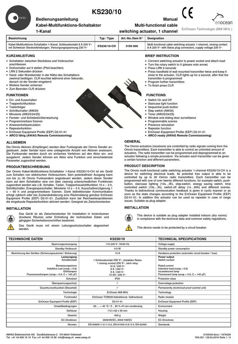 Omnio KS230/10 manual