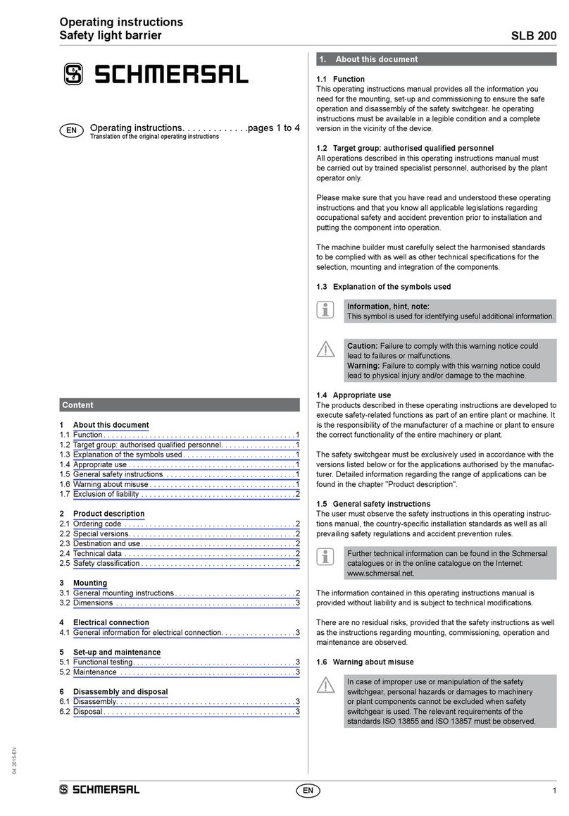 schmersal SLB 200 Series operating instructions