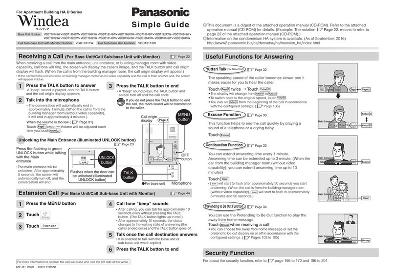 Panasonic Windea VGDT18143W User manual