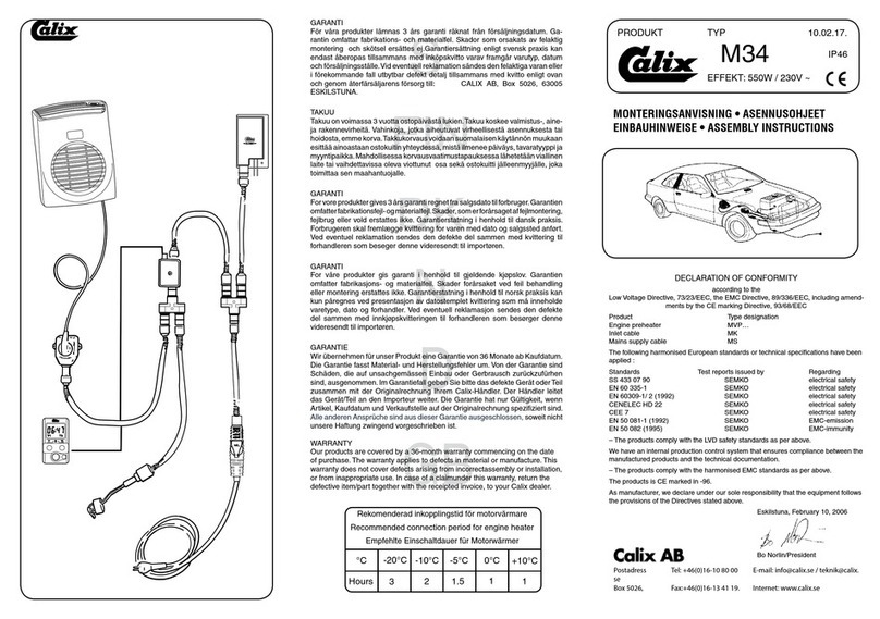 Calix M34 Assembly instructions