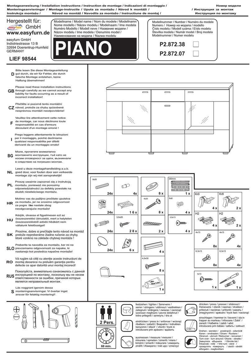 easyfurn PIANO P2.872.38 installation instructions easyfurn PIANO P2.872.38 installation instructions