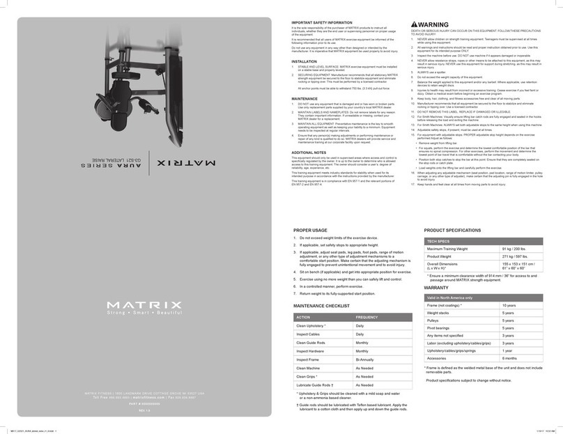 Matrix AURA Series User manual