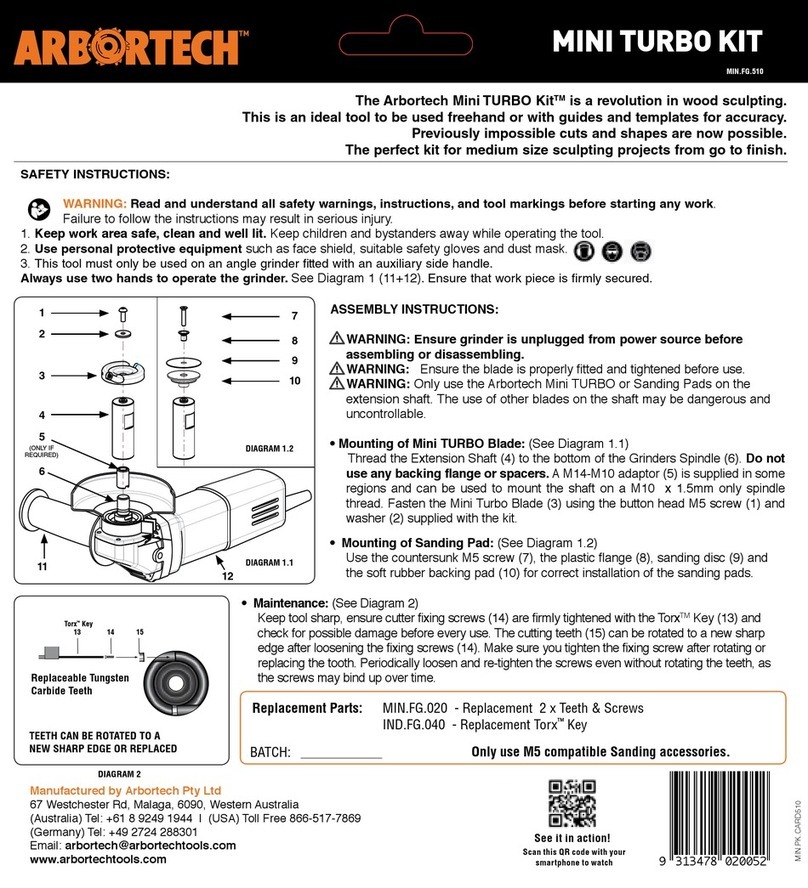Arbortech MINI TURBO KIT quick start guide