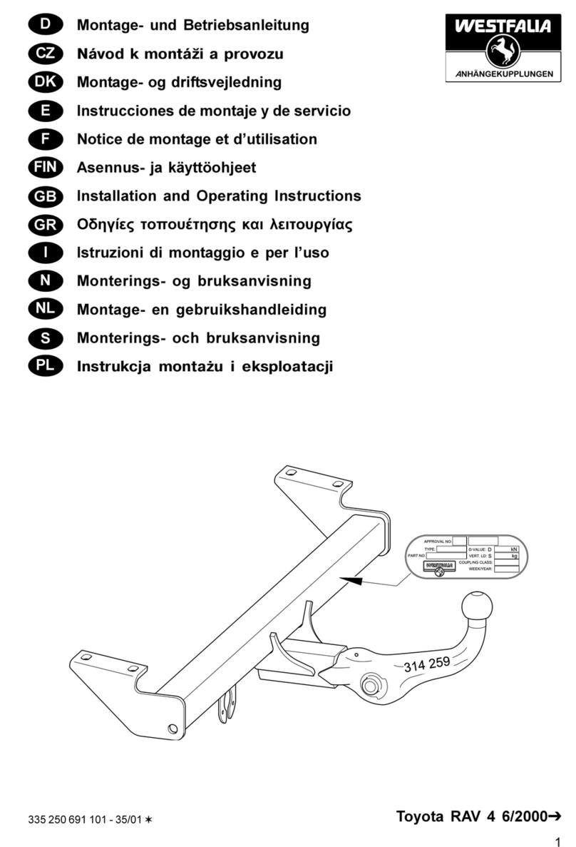 Westfalia 335 250 Installation and operaing instructions