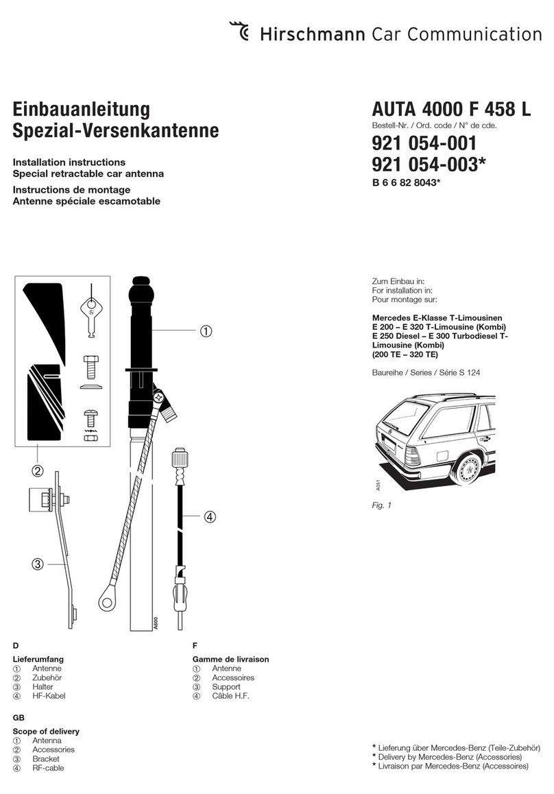 Hirschmann Car Communication AUTA 4000 F 458 L User manual