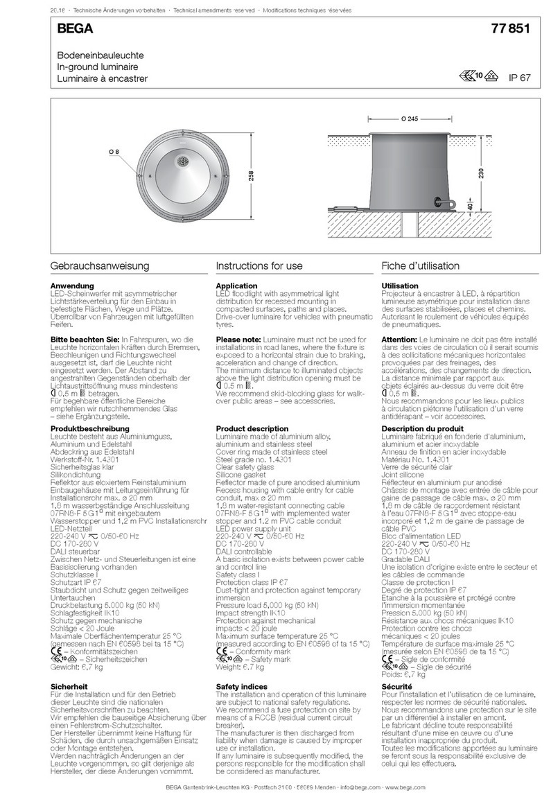 BEGA 77 851 Instructions for use