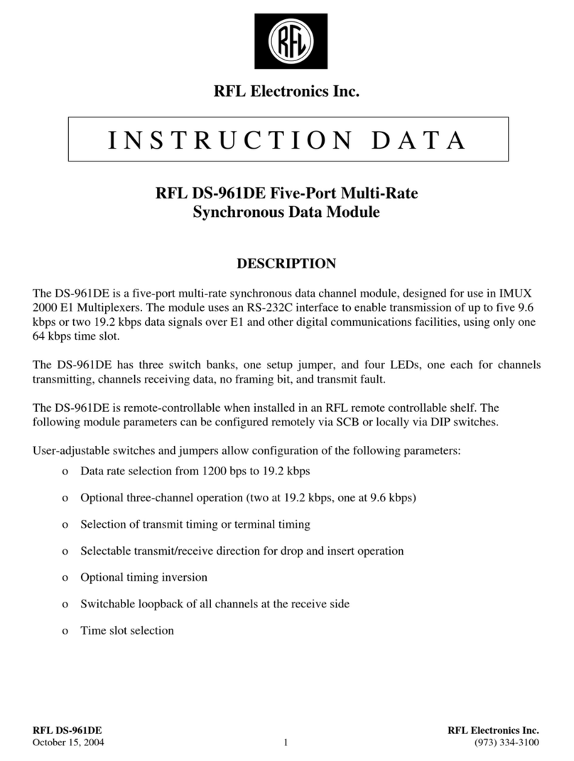 RFL Electronics DS-961DE instruction data