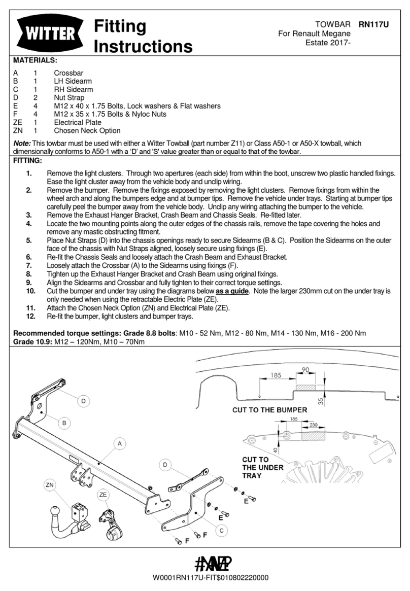 Witter RN117U Fitting instructions