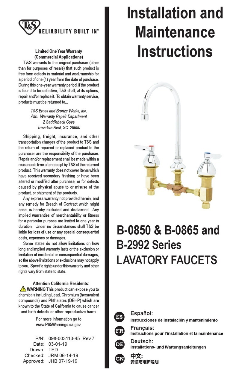 T&S B-0850 Series User manual