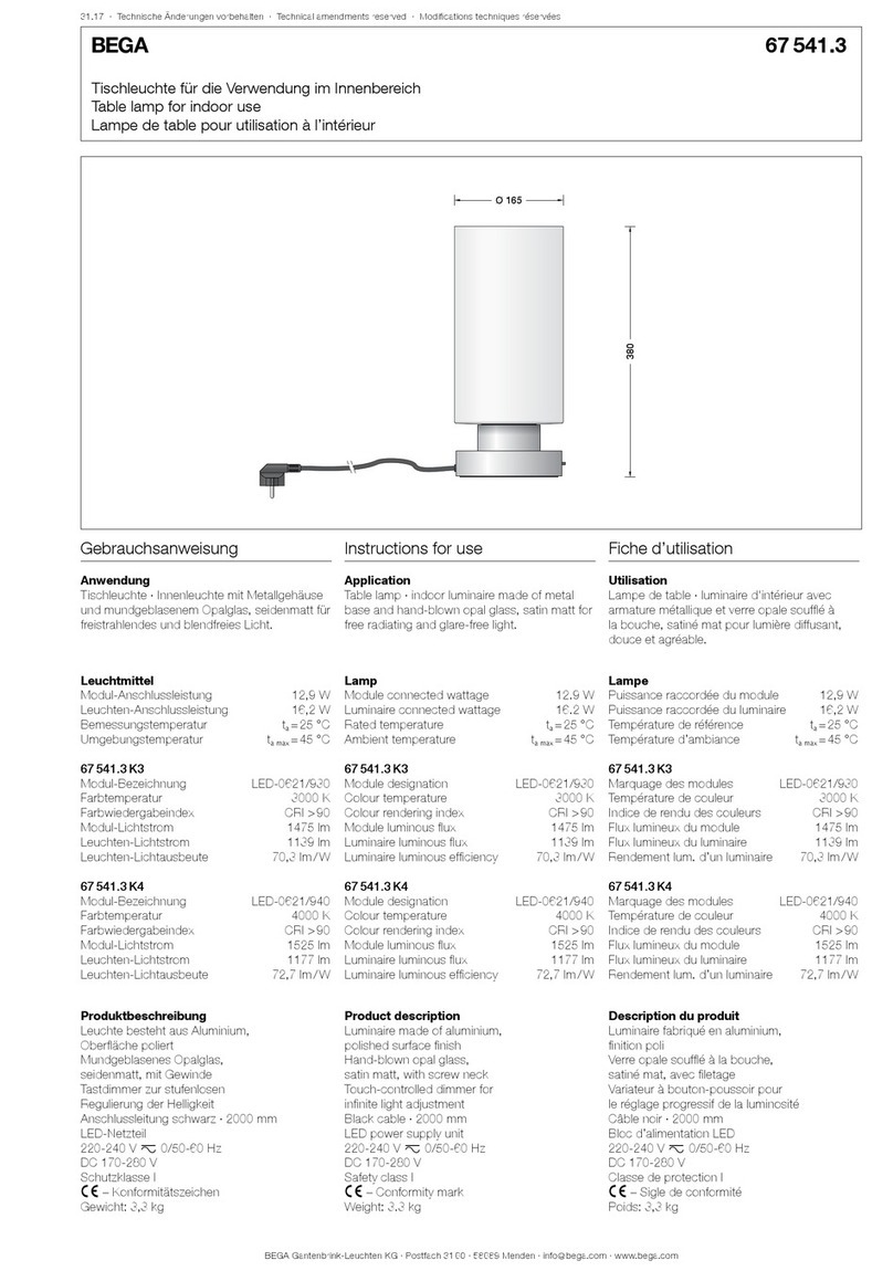 BEGA 67 541.3 Series User manual