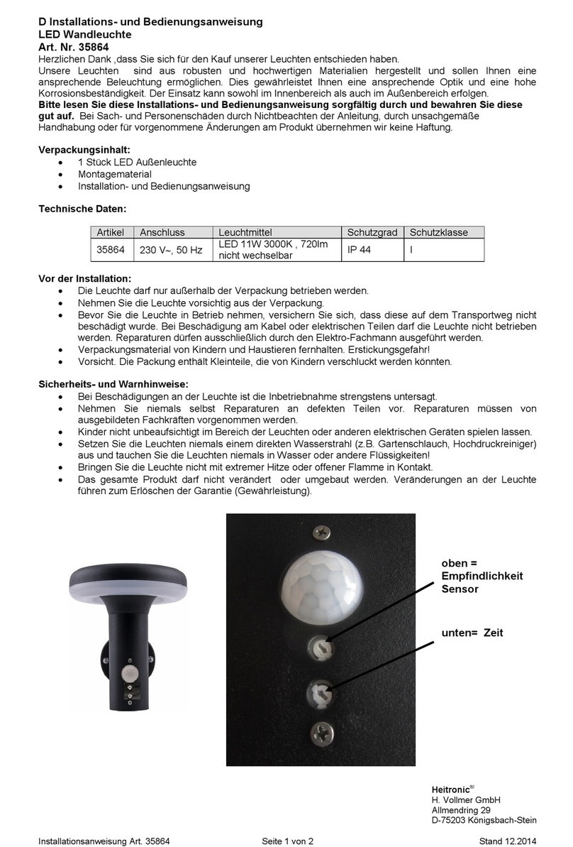 Heitronic 35864 Installation and operating instructions