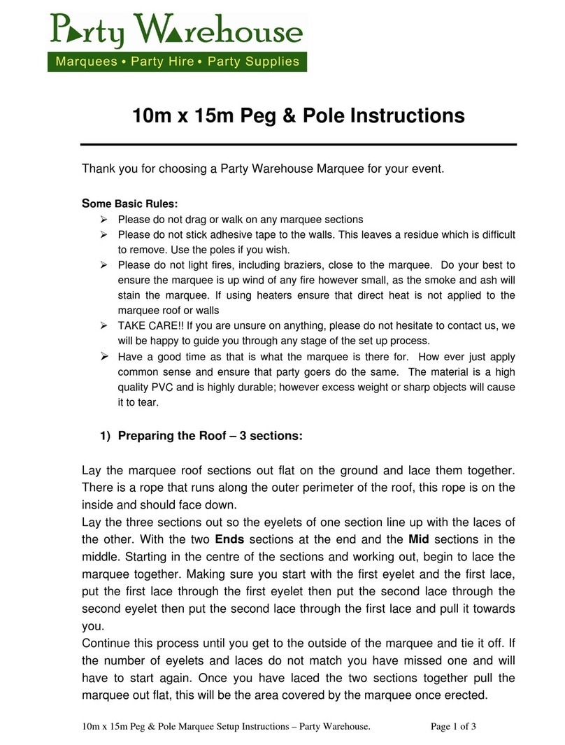 Party Warehouse Peg & Pole 10m x 15m Setup instructions