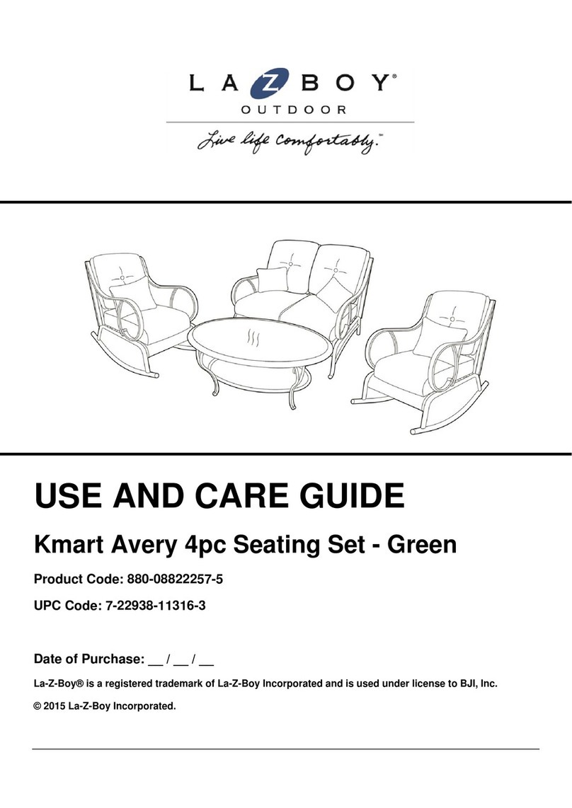 LAZBOY Avery 4pc Seating Set Use and care guide