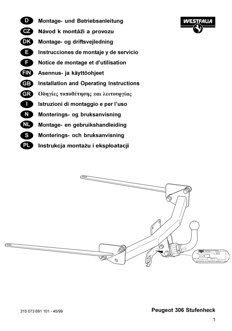Westfalia 315 073 Installation and operating instructions
