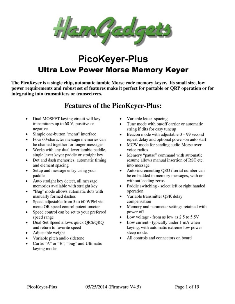 HamGadgets PicoKeyer-Plus manual