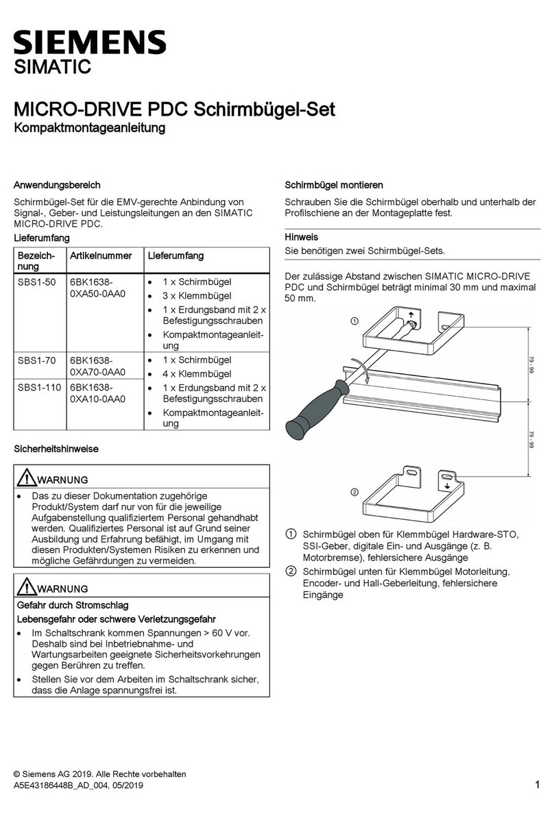 Siemens SIMATIC SBS1-50 Hardware installation instructions