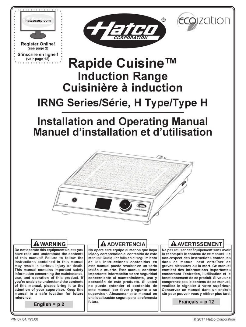Hatco Rapide Cuisine IRNG Series User manual