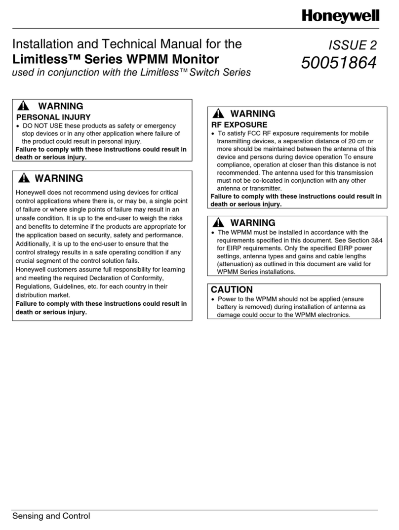 Honeywell Limitless WPMM Series User manual Honeywell Limitless WPMM Series User manual