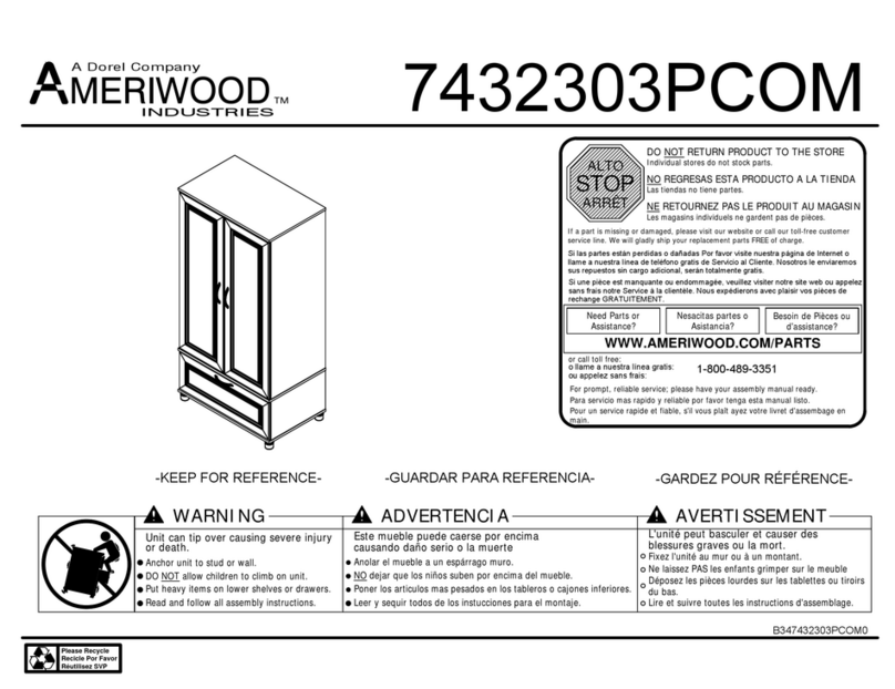 Dorel AMERIWOOD INDUSTRIES 7432303PCOM manual