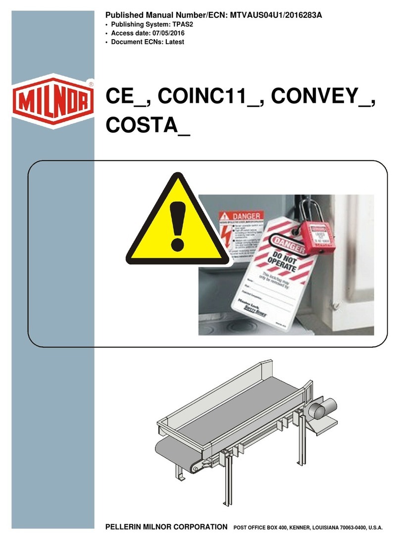 Milnor CE Series Installation and operating manual