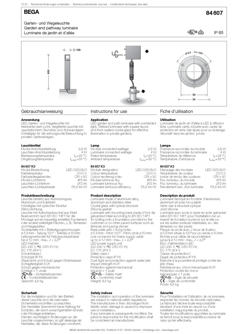 BEGA 84 607 Instructions for use