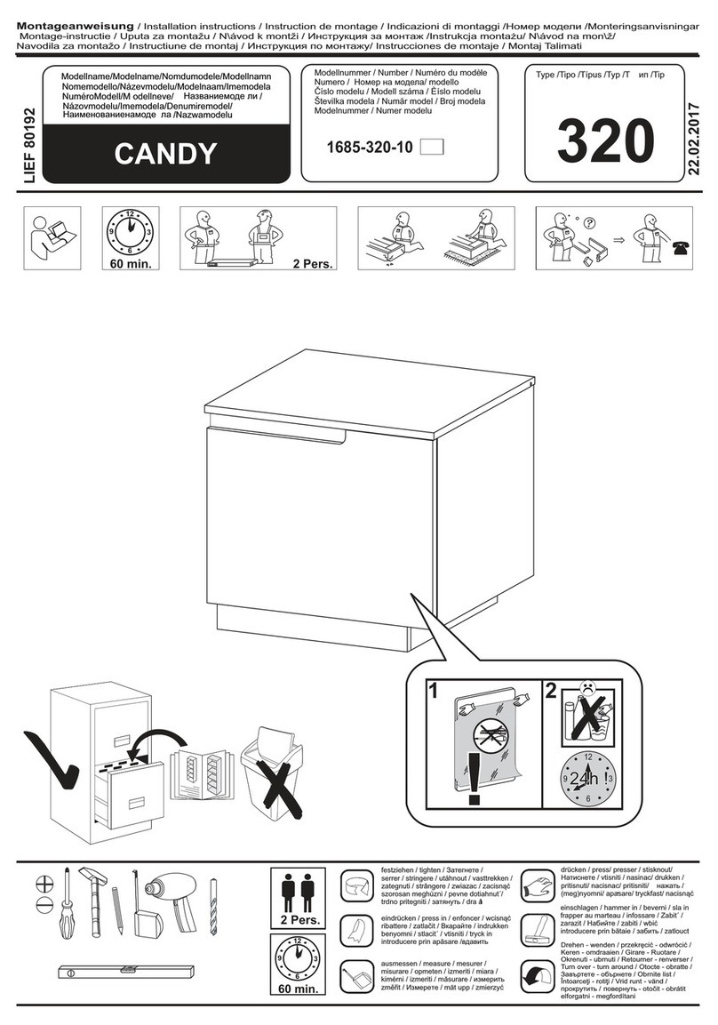 Inter-Furn CANDY 1685-320-10 installation instructions Inter-Furn CANDY 1685-320-10 installation instructions