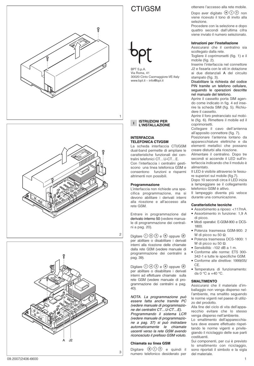 Bpt E-GSM-900 manual
