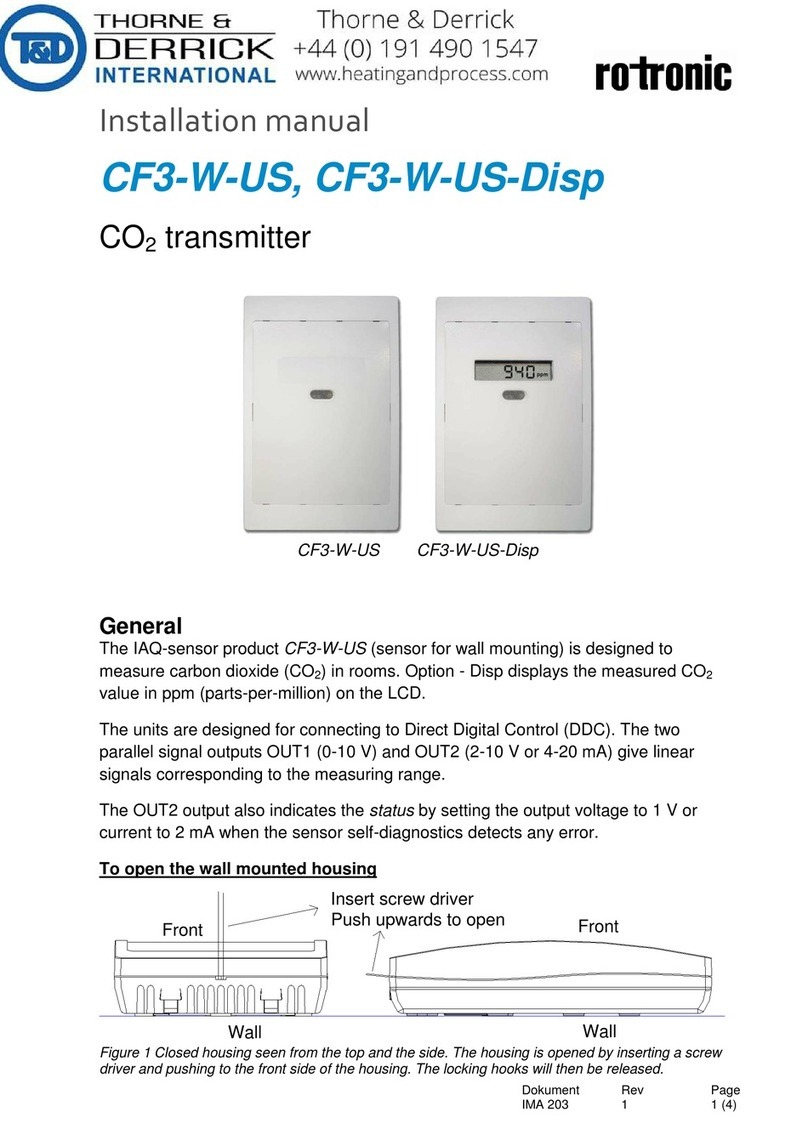 Thorne & Derrick rotronic CF3-W-US installation manual