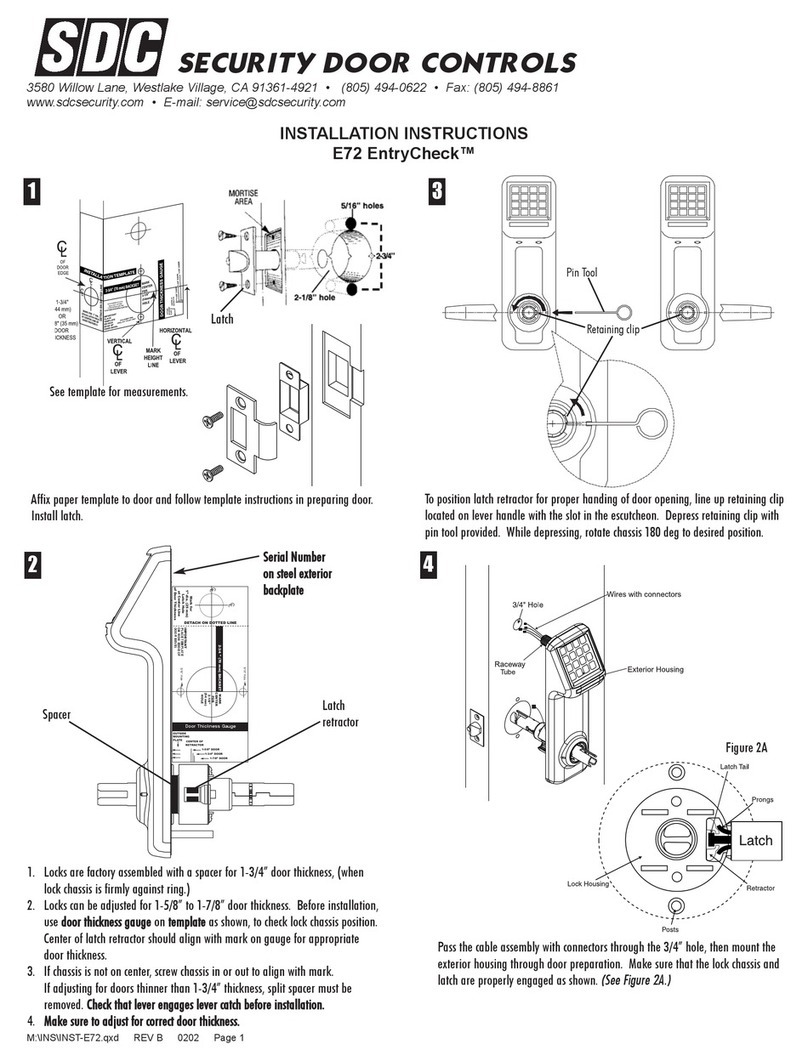 SDC E72 EntryCheck installation instructions