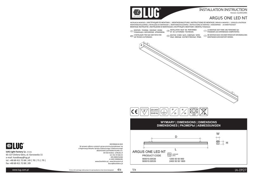 LUG ARGUS ONE LED NT Installation instruction