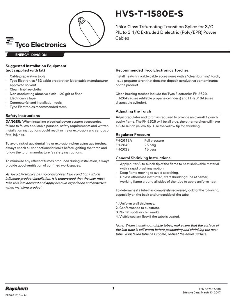 Tyco Electronics Raychem HVS-T-1580E-S Series User manual