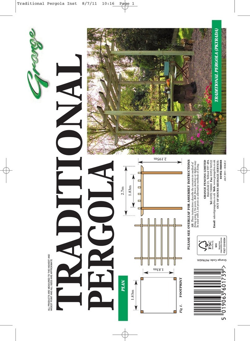 Grange TRADITIONAL PERGOLA User manual Grange TRADITIONAL PERGOLA User manual