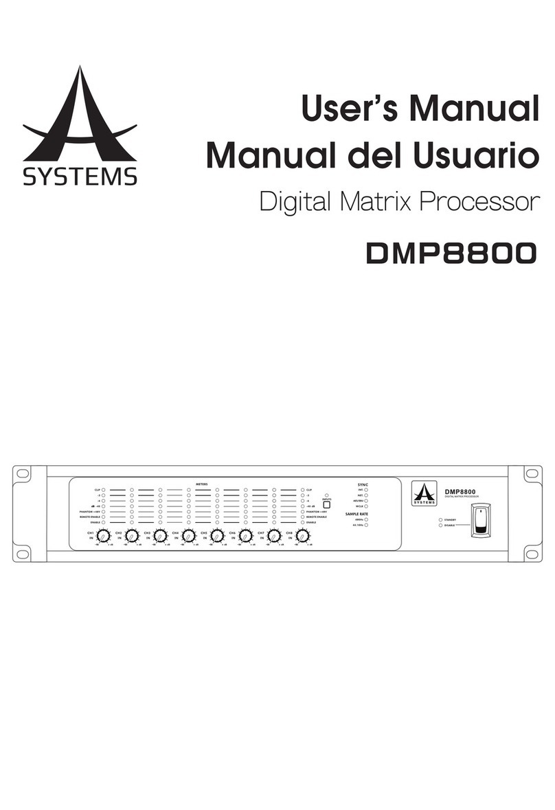 A SYSTEMS DMP8800 User manual
