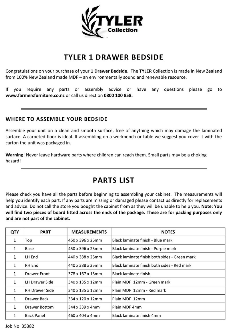 Compac Furniture TYLER One Drawer Bedside FTB1 manual Compac Furniture TYLER One Drawer Bedside FTB1 manual
