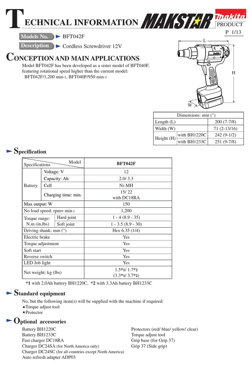 Makita BFT042F technical information