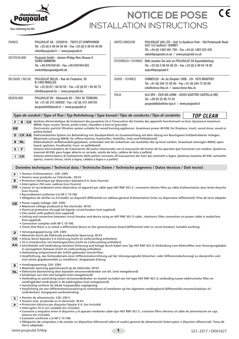 Poujoulat TopClean installation instructions Poujoulat TopClean installation instructions