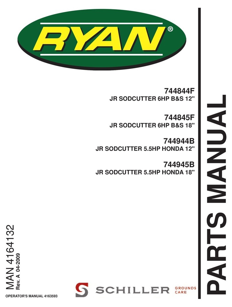 ryan JR SODCUTTER 6HP B&S 12" parts manual