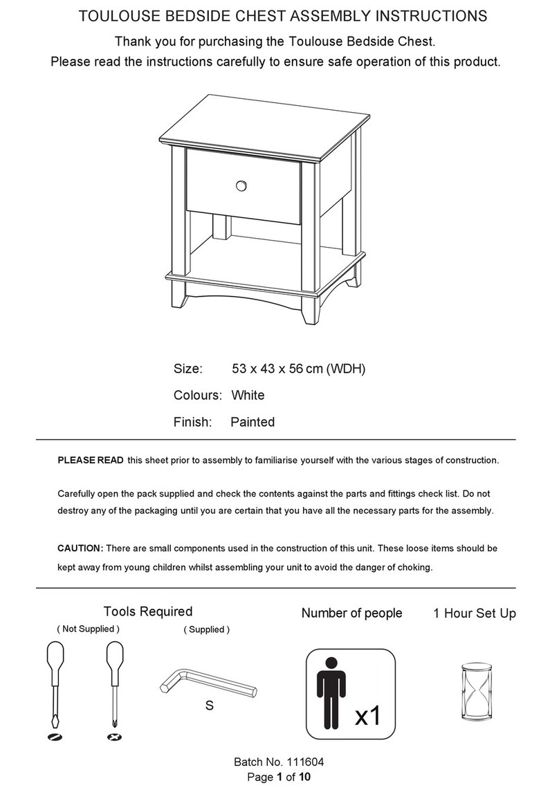 Dunelm Toulouse Bedside Chest User manual Dunelm Toulouse Bedside Chest User manual