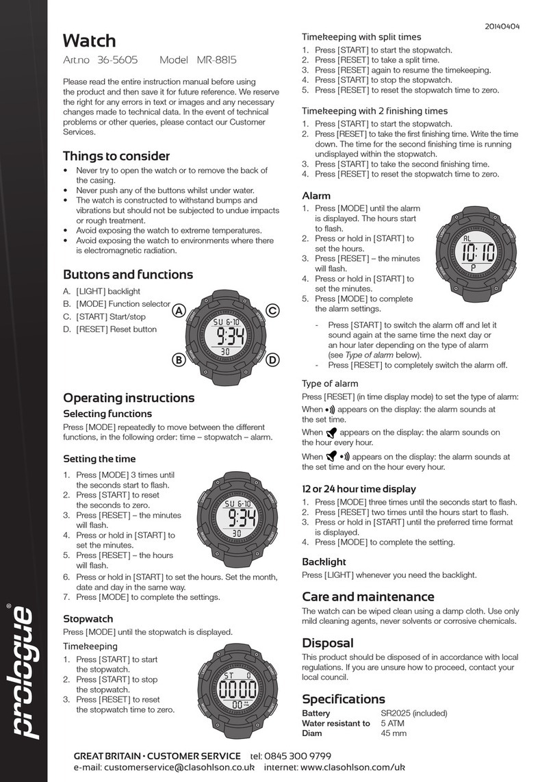 Clas Ohlson Prologue MR-8815 manual Clas Ohlson Prologue MR-8815 manual
