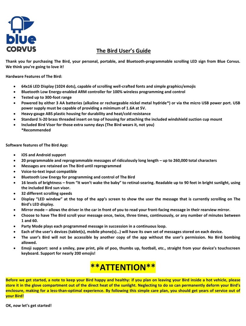 Blue Corvus The Bird user guide