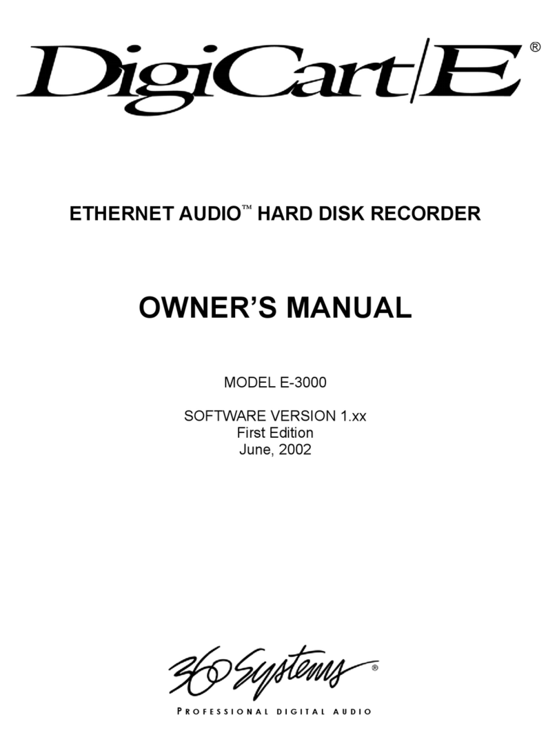 360 Systems Digicart-E E-3000 User manual