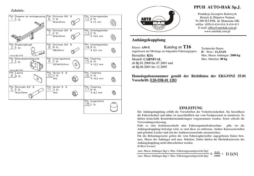 AUTO-HAK T16 User manual