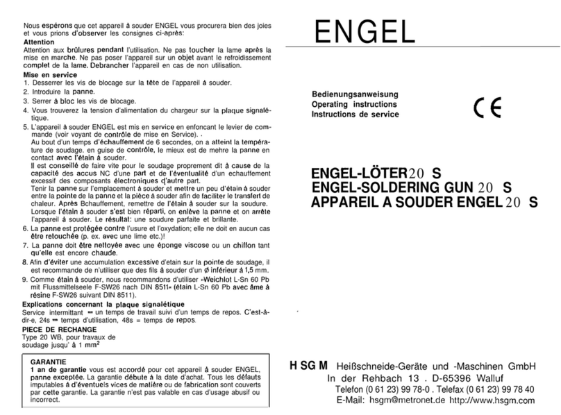 Engel 20 S operating instructions