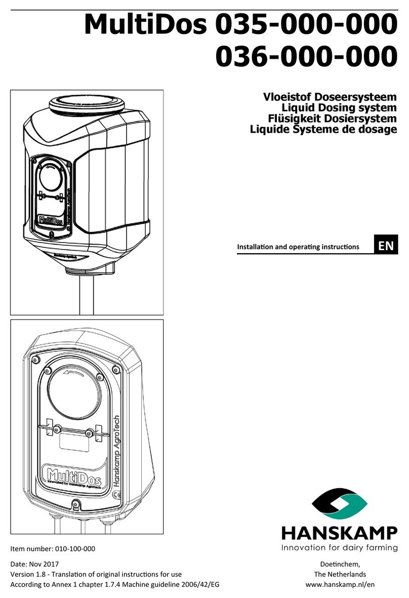 Hanskamp MultiDos 035-000-000 Series Installation and operating instructions Hanskamp MultiDos 035-000-000 Series Installation and operating instructions