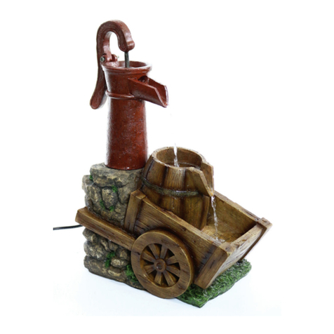 Enchanted Garden 24" Vintage Red Water Pump with Wheelbarrow Fountain... Assembly instructions