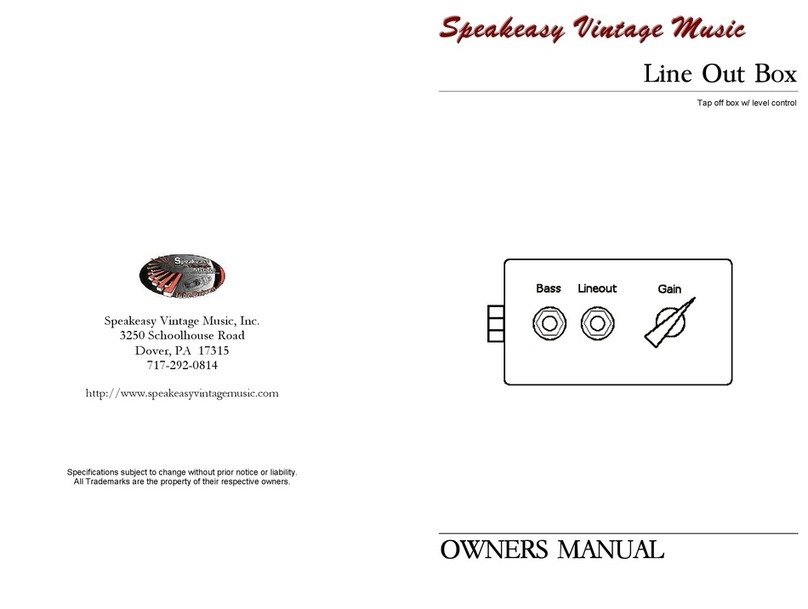 Speakeasy Vintage Music Line Out Box owner's manual