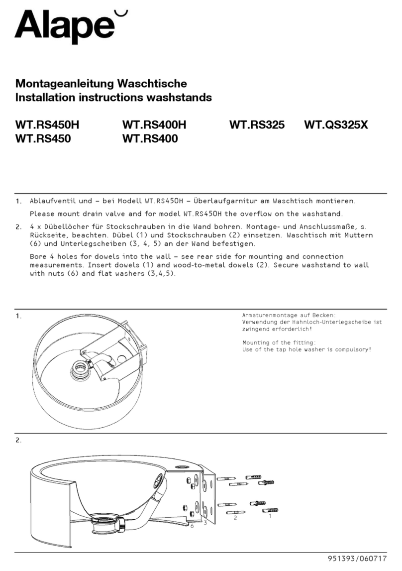 Alape WT.RS450H installation instructions