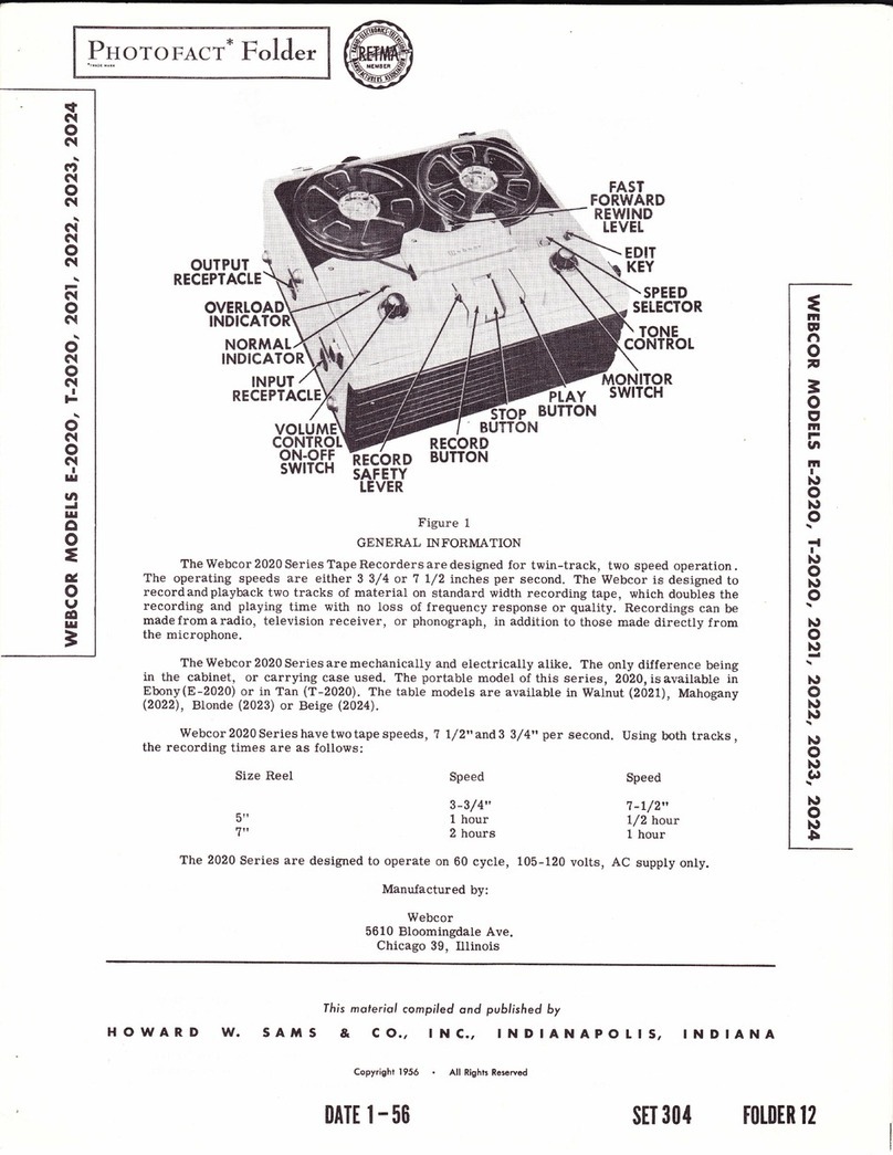 Webcor 2020 Series manual
