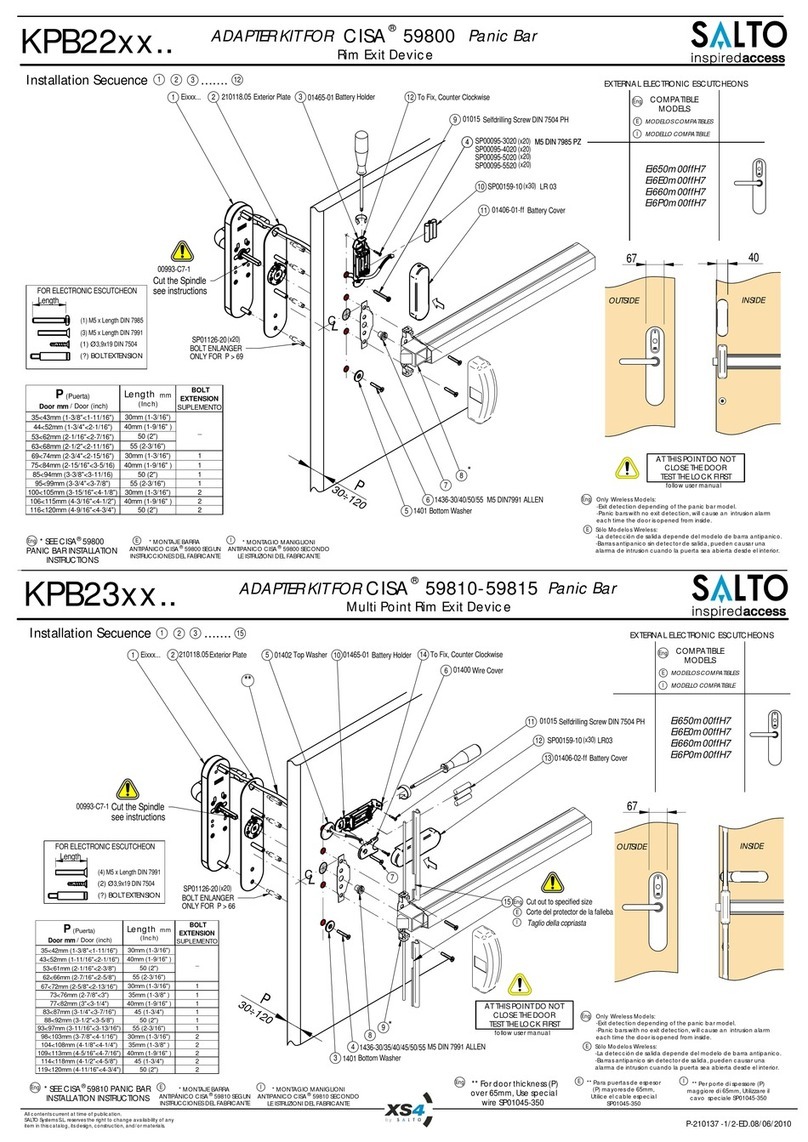 Salto KPB22 Series User manual